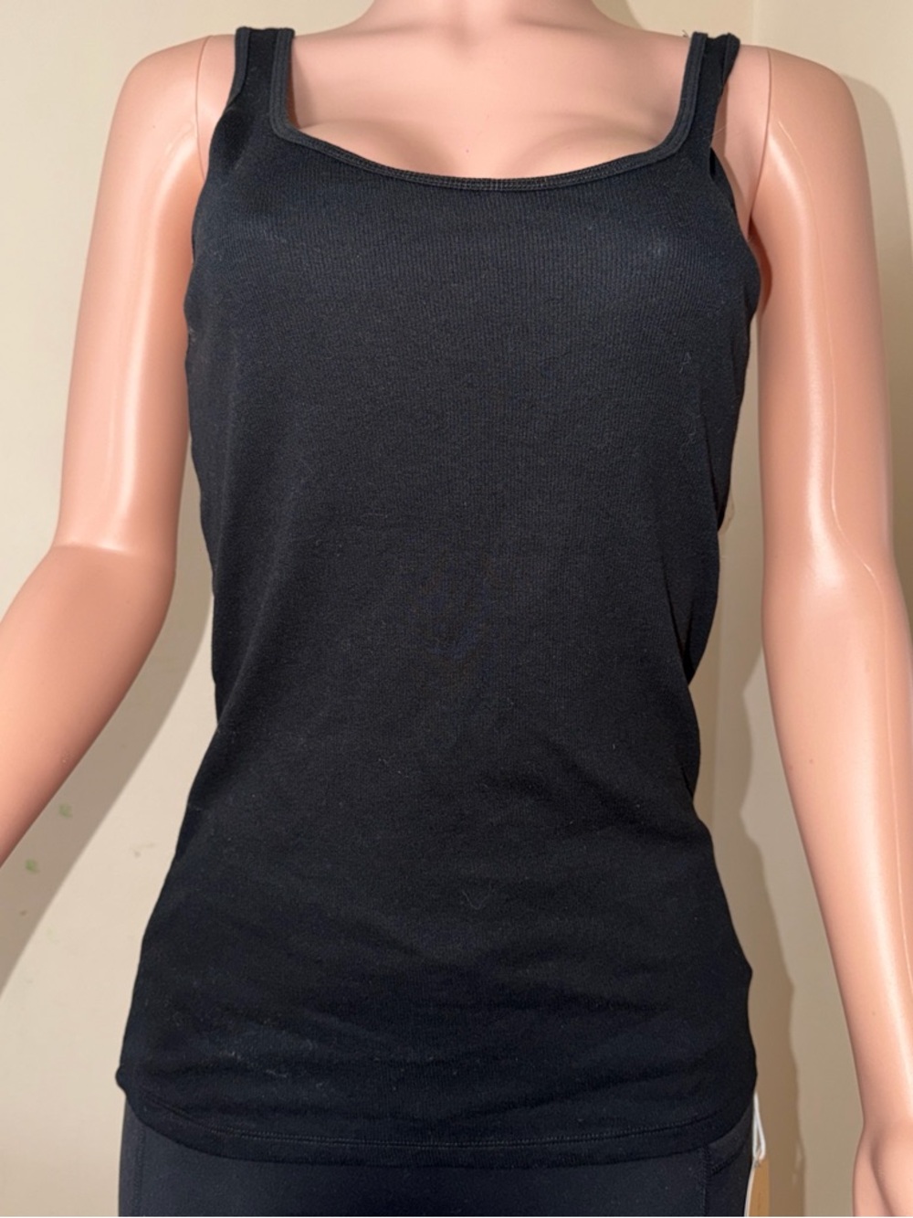 a new day Black Ribbed Scoop Neck Tank Top